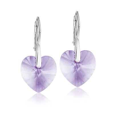 Montebello Oorbellen Noor HZ113 - Swarovski Hart - 925 Zilver Gerhod. - Ø14mm - 30mm