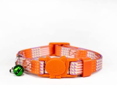 Kattenhalsband Veiligheidssluiting Kattenbandje Kitten Halsband Katten Halsband Reflecterend Verstelbaar 19-27Cm-oranje