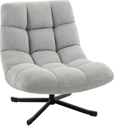 Homcom Accent Chair-Chenille, Staal-75L x 95B x 90H cm-Lichtgrijs