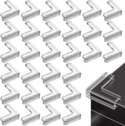 Transparante Hoekbeschermers voor Tafelranden - 30 Stuks Baby Veiligheid Hoekbescherming met Lijm - Zachte Silicone Hoekbeschermers voor Kinderen en Baby's
