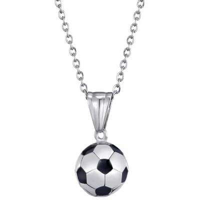 Ketting Heren met Voetbal Hanger - Zilver Kleurig - Kettingen Heren Jongens Meisjes - Papa Cadeau Voor Mannen - Vaderdag