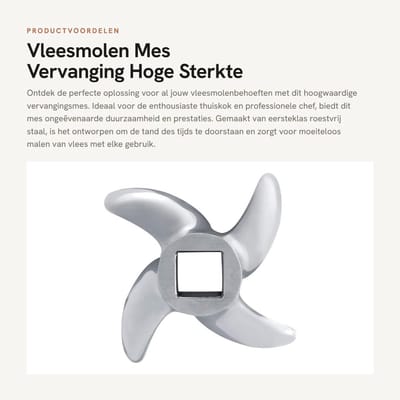 Dailygoods- Vleesmolen Mes Vervanging - RVS Hoge Sterkte - Duurzaam Materiaal - Geschikt voor Vleesmolen - Keuken Tool - Eenvoudig te Verwisselen - Gehaktmolen Mes