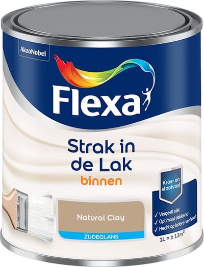 Flexa - Strak In De Lak Binnenlak Zijdeglans - Natural Clay - Mengverf - 1 L