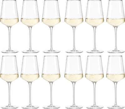 ​Leonardo Wijnglazenset Puccini - 18-delig - Set van 6 Rode Wijnglazen (750 ml), 6 Witte Wijnglazen (560 ml) en 6 Champagneglazen (280 ml) - Gemaakt van Kristalhelder, Krasbestendig TeQton-glas - Vaatwasserbestendig - Modern en Elegant Design ​