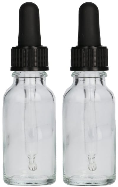2x Druppelflesje met Druppelaar 20 ml - Transparant - Pipetflesje, Lege Druppelfles Pipet, Glazen Druppel Fles, Drops - Vulbaar - Glas - 2 Stuks