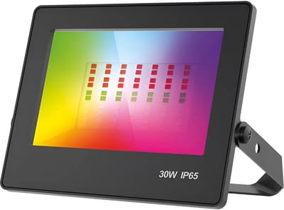 LED Breedstraler RGB met Afstandsbediening - Brinton Zentor - Dimbaar - 30 Watt - Aanpasbare Lichtkleur RGB - Waterdicht IP65 - Zwart