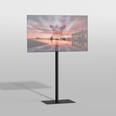 TV vloerstatief SQUARE 150 Design Tv standaard Trendy Zwart Staal 32-65” - VESA 300x300