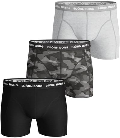 Björn Borg - Heren Onderbroeken 3-Pack Boxers Shadeline Camo Grey - Grijs - Maat XS