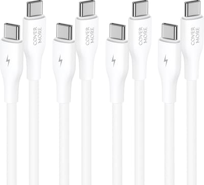 Usb C kabel - Usb C naar usb C - 4 stuks - Voordeelpak - 1m - Wit