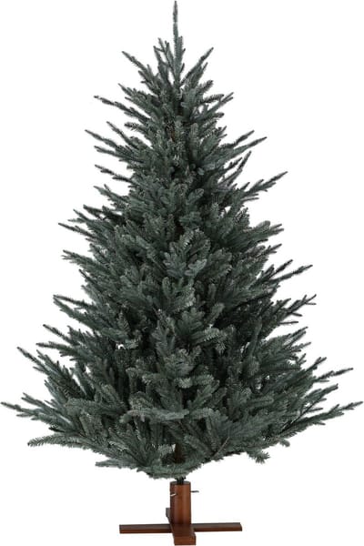 Arkansas Frosted Blue kunstkerstboom - 213 cm - Blauw - Ø142 cm - 2846 tips - Houten voet
