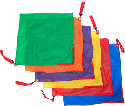 Spordas ritme vlaggen set van 6 - kleurrijke dansvlaggen voor kinderen.