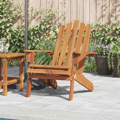 Tuinstoel Massief Hout - Klapstoel Terras - Ontspannen Buiten - Ergonomische Zitting - 75 x 84 x 90 cm - Bruin