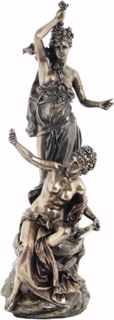 Veronese Design Beeld/figuur - Torchere Au Tanbourin - mooi en elegant - veel details - (hxbxd) ca. 35cm x 13,3cm x 12cm