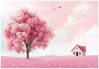 WALLARENA - Fotobehang - 150x105 cm - fotobehang voor meisjes met een boom voor de kinderkamer
