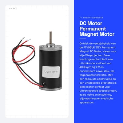 Dailygoods- Motor Permanent Magnet DC - Verstelbare Snelheid - CW/CCW Controle - Geschikt voor DIY Generator - Stabiele Prestaties - Lange Levensduur - Elektromotor