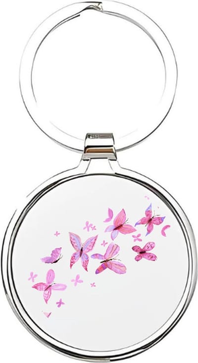 Akyol - Vlinder Sleutelhanger - vlinder - dierenliefhebbers - roze vlinder - butterfly - insect - teken van vrijheid - vliegend insect - vlinders - tuindieren - kapel - cadeau voor je vriendin - 4 x 7,5 CM