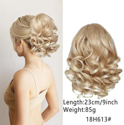 Haarextensies - Extensions Clip In - Golvende Haarverlenging - Haarstuk - Nep Haar - Nephaar - 23cm-Trekkoordstijl [18H613]