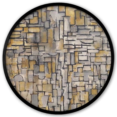 Poster in lijst Rond - Fotolijst 40x40 cm - Posters - Mondriaan - Kunst - Oude meesters - Tableau I - Ronde posterlijst zwart - Decoratie - Wanddecoratie woonkamer - Muurdecoratie slaapkamer