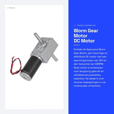 Dailygoods- Wormmotor Hoog Koppel - Elektromotor met Regelaar - Roestvrij Staal Outputas - Laag Geluid - Duurzaam - Lange Levensduur