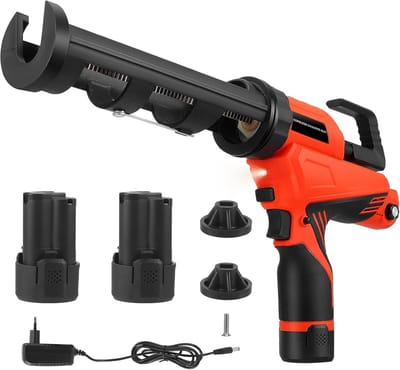 Elektrisch Kitpistool - Accu Cartridgepers - Klus Werk - 6 Snelheden Instelbaar - 300 ml Capaciteit - Oranje Zwart
