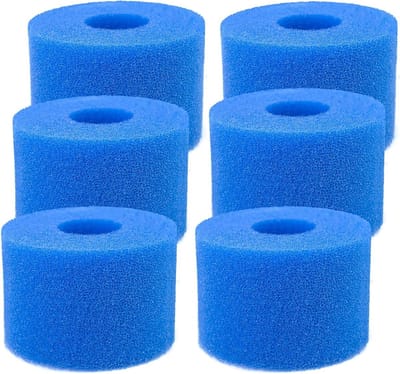 Herbruikbare en Wasbare Schuimfiltercartridges voor Zwembaden en Hot Tubs - 6 Stuks, Ideaal voor Effectieve Filtratie en Onderhoud