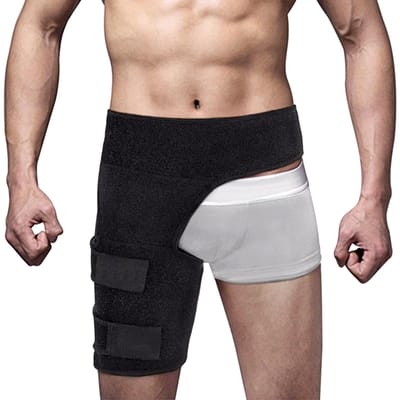 Fitness Been Liesband Spierverrekking Preventie Heupsteun Riem Dijbeschermer Bescherm Uw Spieren 0 rood zwarte kleur