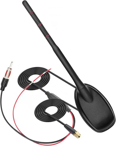 Auto Antenne - Digitale Radio - Verbeter Ontvangst - Actief Met Versterker - 5 Meter Kabel - Zwart