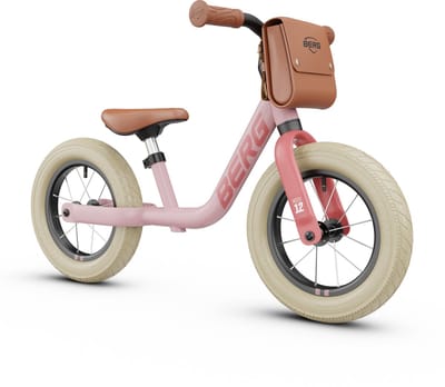 BERG MOOV12 Loopfiets - 2,5+ jaar - 12 inch - Lichtgewicht - Comfortabele luchtbanden - Verstelbaar Stuur en Zadel - Incl. Rugtasje - Retro Pink