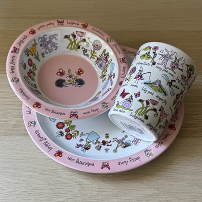 Geheime tuin kinder servies set melamine (bord + kom + beker) - Tyrrell Katz