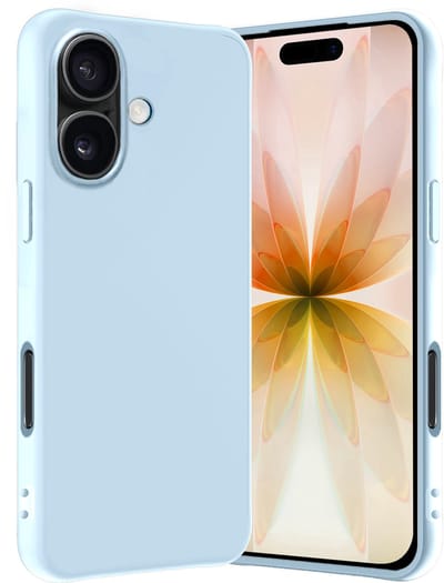 Hoes - Geschikt voor Apple iPhone 17 - Sterk & Shockproof - Hoesje Cover - Siliconen Case - Lichtblauw