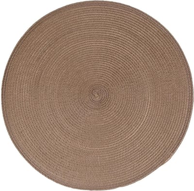Secret de Gourmet ronde placemat - taupe - gevlochten kunststof - D38 cm - Onderleggers