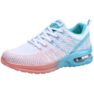 Dames Luchtkussen Hardloopschoenen voor Tennis Sporten Mode Sneakers Vetersluiting Lichtgewicht Ademend Vrije Tijd Gym Wandelschoenen 36 white