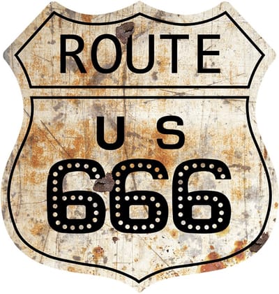 Signs USA - Schild - Route 666 Rust - 39 x 37 cm