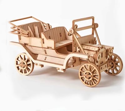 Houten Auto 3D Puzzel – DIY Bouwpakket – Vintage Model voor Jong & Oud