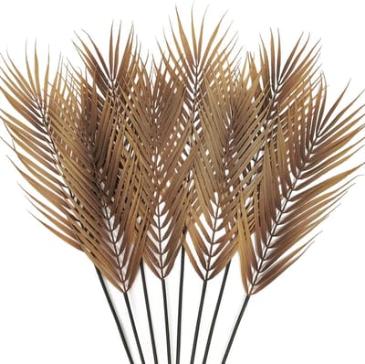 8 Stuks Kunstmatige Palmbladeren voor Herfstdecoratie, 26,5 Inch Faux Bladeren met Steel voor Vazen, Tafeldecoratie en Openhaard Versiering