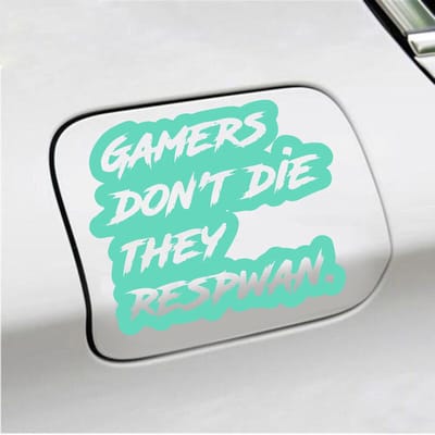 Bumpersticker - Gamers Dont Die They Respawn - 12,6 X 14,8 - Mint
