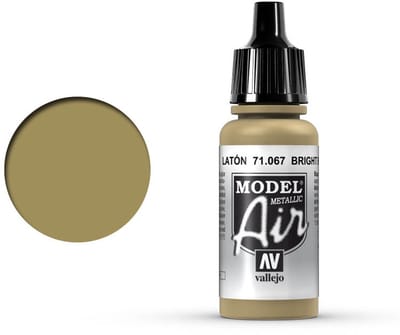Vallejo Hobbyverf Acrylverf - 71067 Model Air Bright Brass - Metallic - Acryl Verf flesje - 17 ml