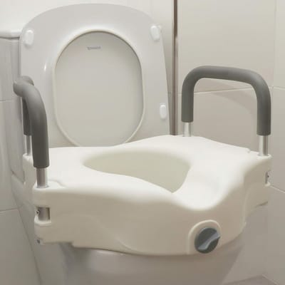 Toiletverhoger met Armsteunen - WC Verhoger - Meer Zelfstandigheid - Verstelbare Armsteunen - 12 cm Hoog - Wit