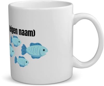 Akyol - groep vissen met eigen naam koffiemok - theemok - Vis - vissen liefhebbers - iemand die houdt van vissen - verjaardag - cadeau - kado - geschenk - 350 ML inhoud