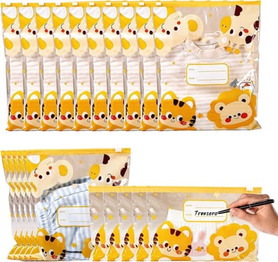 Opbergzakken Baby - Pakzakken Kinderen - Babykleding Organiseren - Transparant Met Ritssluiting - Drie Maten