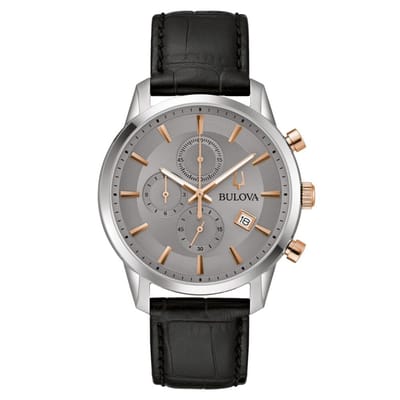 Bulova Octagon Prestige Chronograaf Roestvrij Staal Groene Wijzerplaat Quartz 96B409 100M Herenhorloge groen