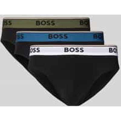 HUGO BOSS Power briefs (3-pack) - heren slips - zwart met gekleurde tailleband