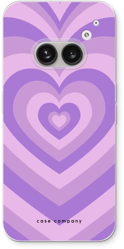 Case Company® - Hoesje geschikt voor Nothing Phone (2a) hoesje - Hart Paars - Soft Cover Telefoonhoesje - Bescherming aan alle Kanten en Schermrand