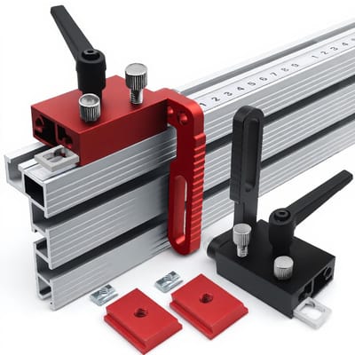Dailygoods- Flip Stop Verstelbaar - Aluminiumlegering - Type 75 - Houtbewerkingsgereedschap - Standaard T-rails - Stevige Bevestiging - T-track Aanslag
