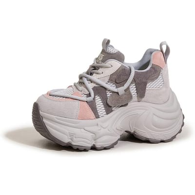 Dames Chunky Sneakers Dikke Zool Gevulkaniseerde Sportschoenen Nieuw Echt Leer Platform Casual Hardlopen Papa Schoen voor Vrouwelijk 35