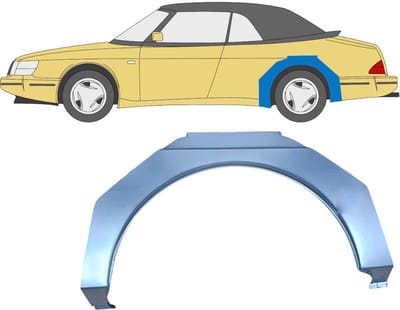 Reparatiepaneel achterspatbord voor Saab 900 1978-1998 / Links