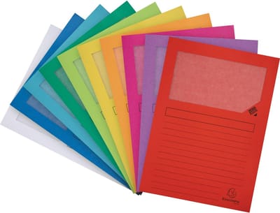 Exacompta 10x FOREVER® Pak van 10 venstermappen 120g/m2 - 22x31cm voor A4 - Geassorteerd - 50200E