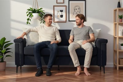 Gutent-Bank Scandinavische 2-zitsbank 174×72×82 cm – Fijne linnen stof, massief houten frame en stevige ijzeren poten, ideaal voor de woonkamer.