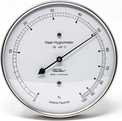 Fischer - Haarhygrometer ø 103 mm - Fijnmechanisch Meetinstrument