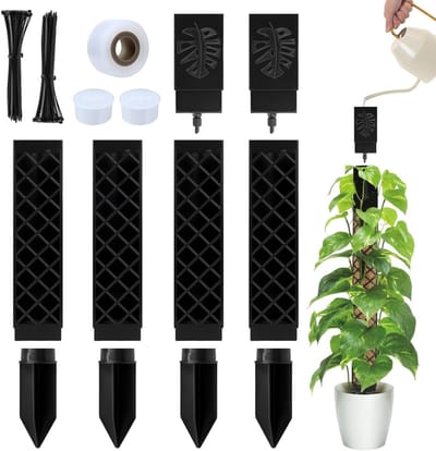 Steun voor Klimplanten, Mosstok voor Binnenplanten met Irrigatiehulp, Totempalen voor Tuinplanten en Potten, 4 x 24.5 cm/98 cm, Ideaal voor Monstera en andere Tropische Planten